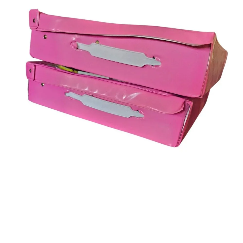 VTG 80s 2 Fashion Doll Carrying Cases Pink Tara Toy Barbie Clone Jem Maxie 4 12